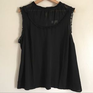 ModCloth Black Sheer Dressy Tank Top